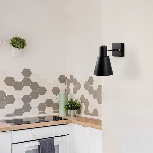 Стенна лампа в черно и златисто ø 14 cm Funnel – Opviq lights-image-2