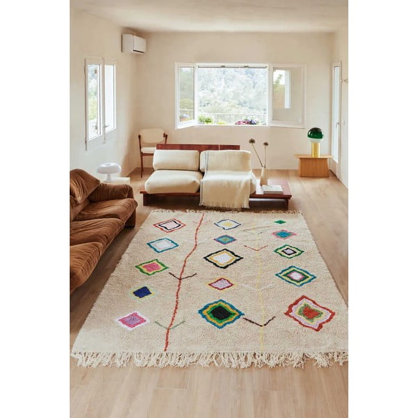 Кремав ръчно изработен памучен килим подходящ за пране 170x240 cm Kaarol – Lorena Canals-image-1