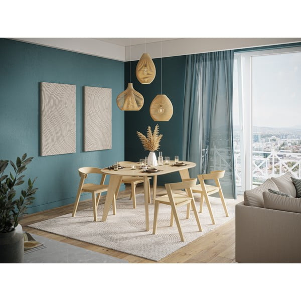 Трапезна маса с дъбов плот в естествен цвят 100x180 cm Lago – TemaHome-image-1