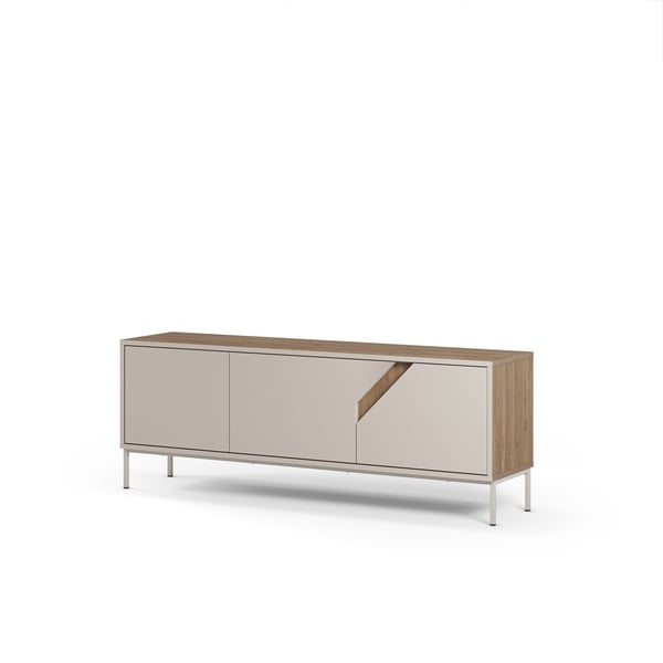 Кремавo-естествен скрин от декор от дъб  150x55x35 cm Lilou – Marckeric-image-4