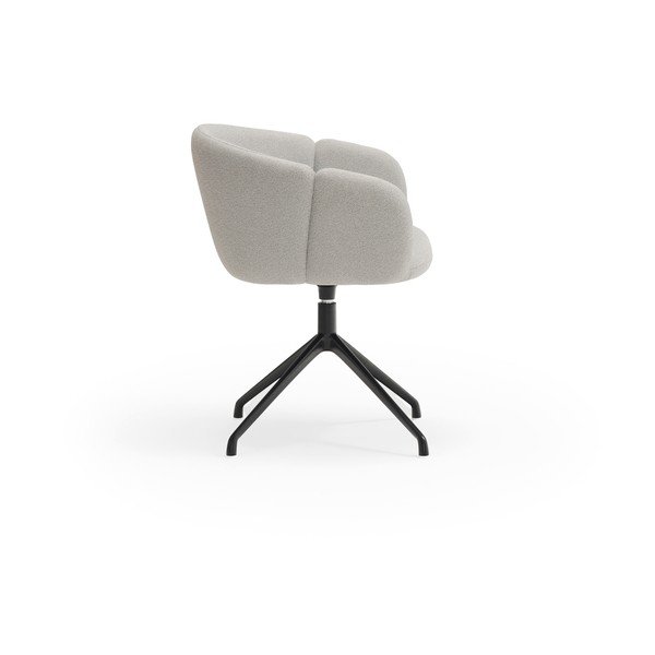 Светлосив тапициран трапезен стол с подлакътници Add – Teulat-image-2