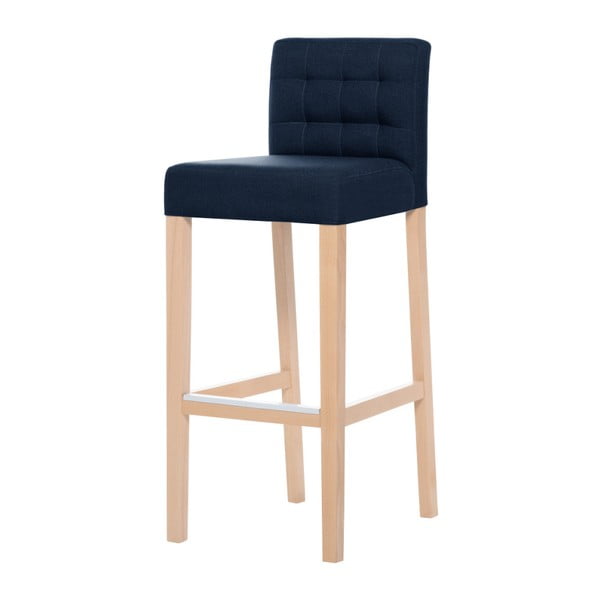 Modrá barová židle s hnědými nohami Ted Lapidus Maison Jasmin