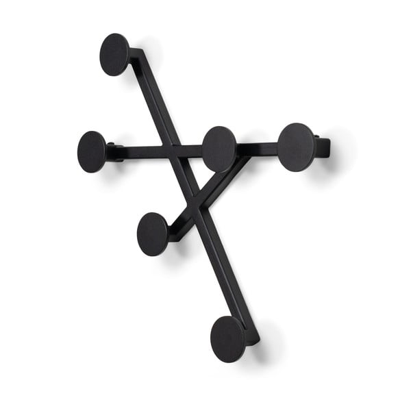 Черна метална стенна закачалка Bottoni - Spinder Design-image-2