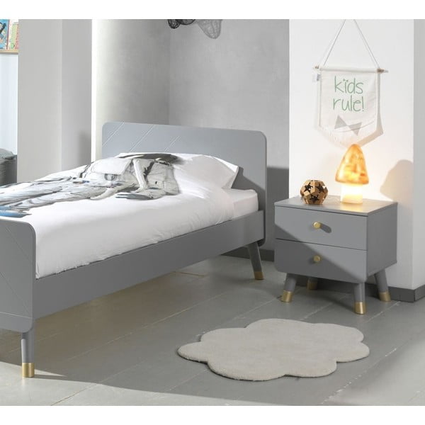 Сиво детско нощно шкафче от борова дървесина Billy - Vipack-image-1