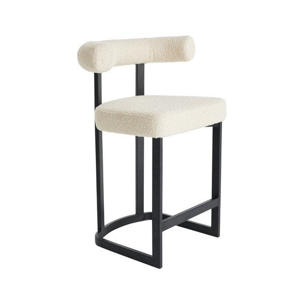 Черно-бял тапициран бар стол (височина на седалката 66 cm) Parie – Ellos Home