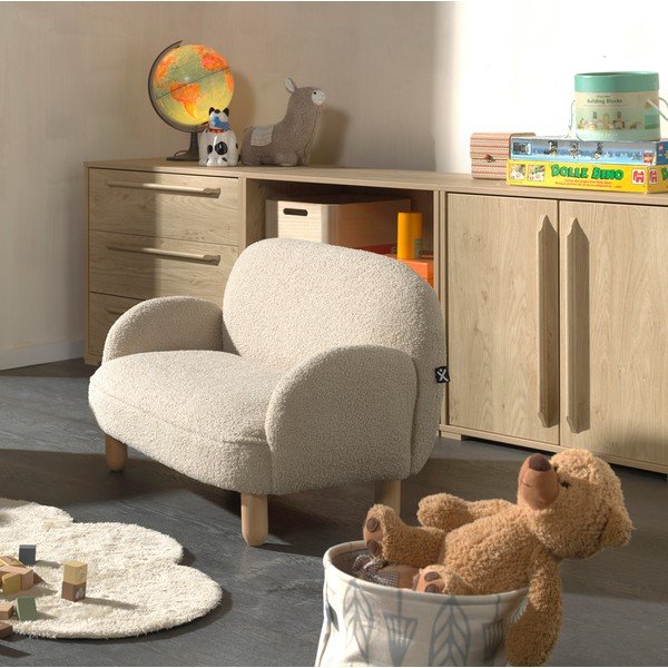 Бежов детски диван от прежда с примки от букле 89 cm Rocky – Vipack-image-1