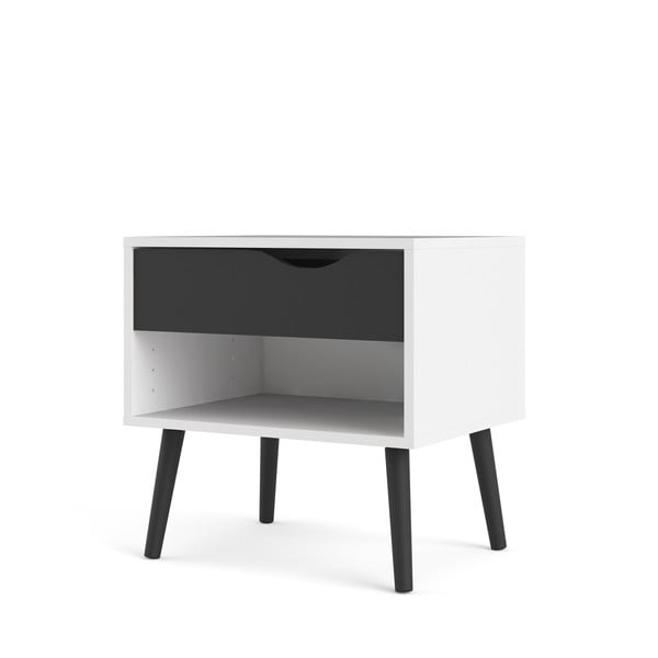 Черно-бяло нощно шкафче Oslo - Tvilum-image-3