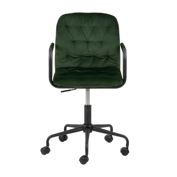 Зелен офис стол с кадифена повърхност Wendy - Actona