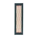 Ръчно изработена вълнена пътека в естествен цвят/тюркоазена 60x230 cm Apex Border Wool – Flair Rugs