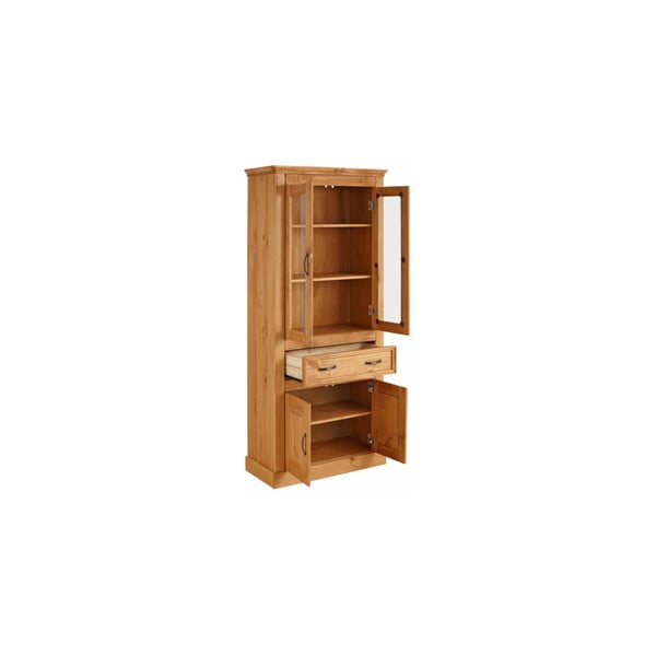 Кафява витрина с четири врати, изработена от масивна борова дървесина Suzie - Støraa-image-1