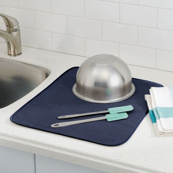 Odkapávací podložka InterDesign iDry Kitchen Blue, 18x16 cm-image-1