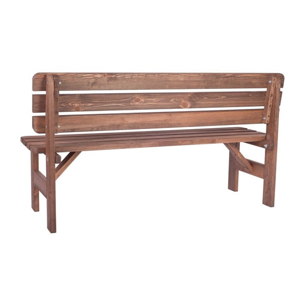 Кафява градинска пейка от масивно дърво Miriam – Rojaplast-image-2
