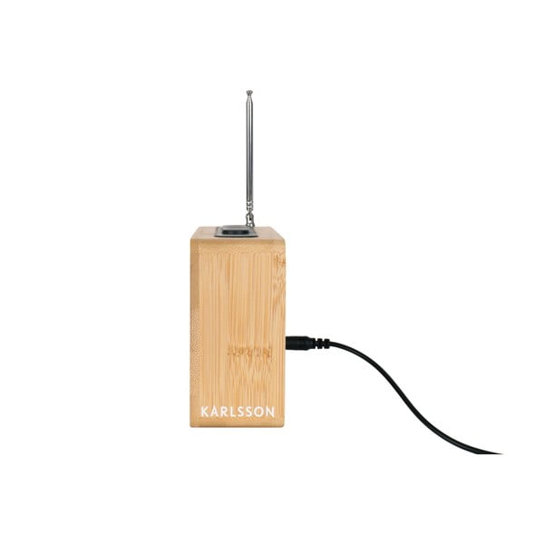 Бамбуков будилник с радио Retro - Karlsson-image-4