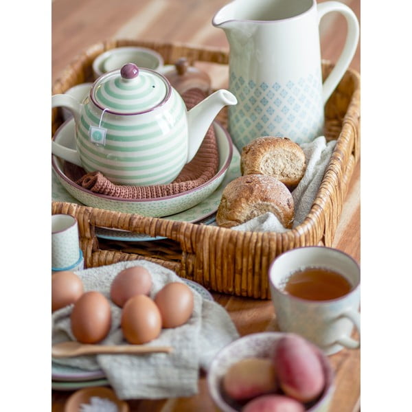 Чайник от зелен и бял фаянс , 1,2 л Patrizia - Bloomingville-image-1