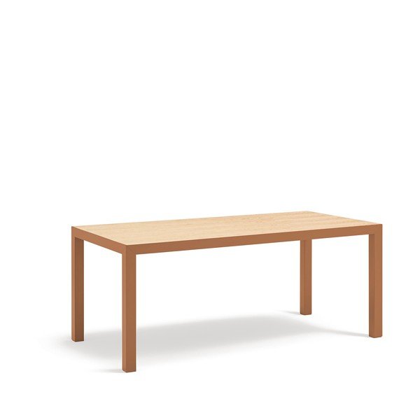 Трапезна маса с дъбова дървена плоскост 75x180 cm Alma – Teulat-image-2