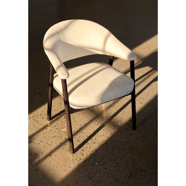 Кремави трапезни столове в комплект с подлакътници 2 бр. от масивен дъб Elk – Unique Furniture-image-2