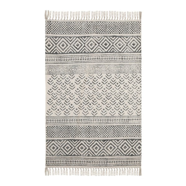 Черно-бял памучен килим с шарка Mille, 90 x 60 cm - A Simple Mess