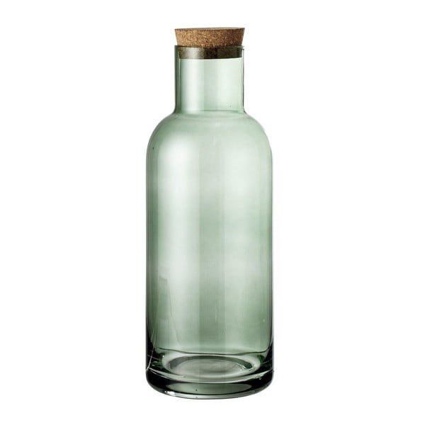 Зелена стъклена бутилка с корков капак - Bloomingville