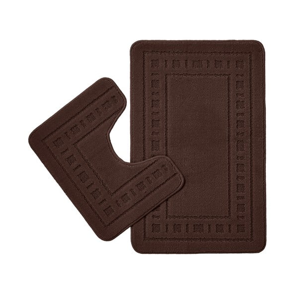 Тъмнокафяви килими за баня в комплект от 2 бр. WC 50x80 cm Armoni – Catherine Lansfield