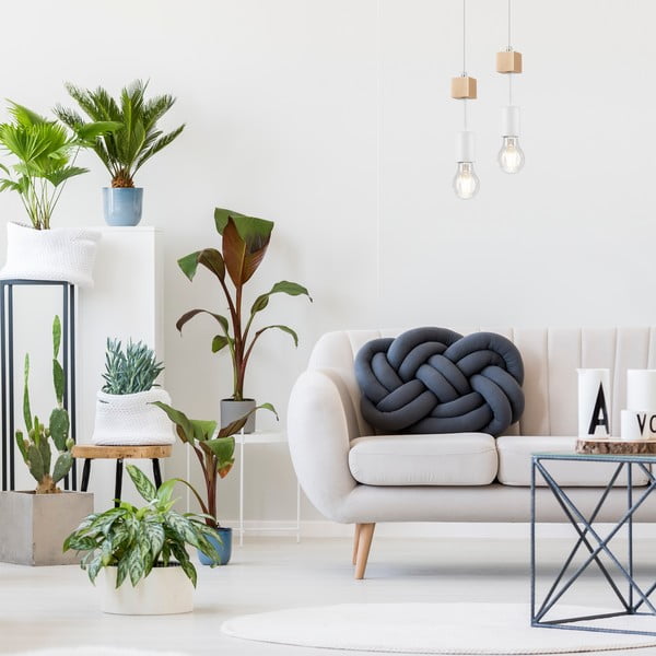 Бяло и естествено висящо осветително тяло ø 5 cm Orazio – LAMKUR-image-1