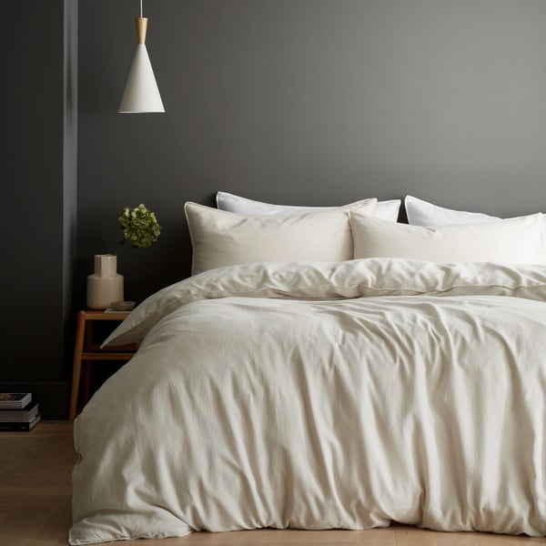 Кремаво удължено спално бельо за двойно легло 230x220 cm Relaxed - Content by Terence Conran