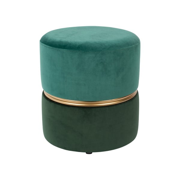 Зелено-тюркоазена кадифена табуретка Bubbly – White Label