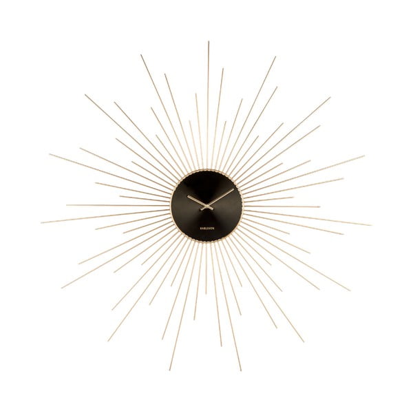 Стенен часовник в черно и златно Peony, ø 95 cm Extreme - Karlsson