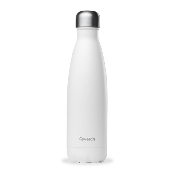 Бяла бутилка от неръждаема стомана за пътуване 500 ml Matt - Qwetch