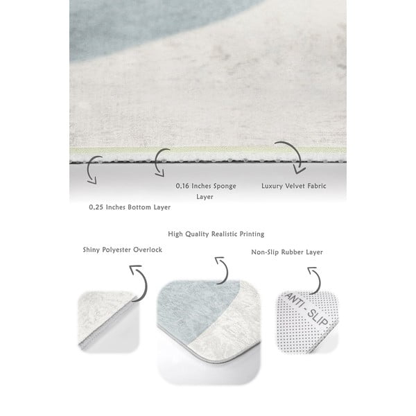 Сиви кремави кадифени постелки за баня в комплект от 2 бр. 60x100 cm Abstract Shapes – Mila Home-image-3