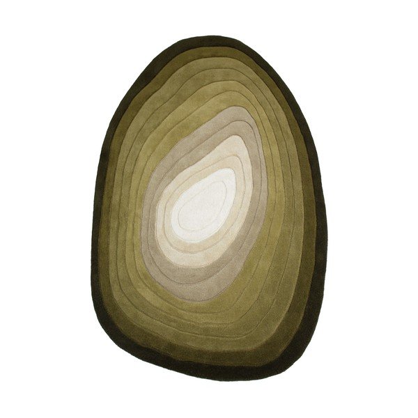 Зелен ръчно изработен вълнен килим 160x230 cm Puddle Ombre  – Flair Rugs