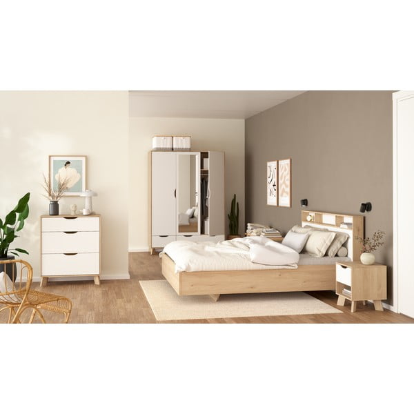 Нощно шкафче в бял и естествен цвят Ikast – Tvilum-image-2