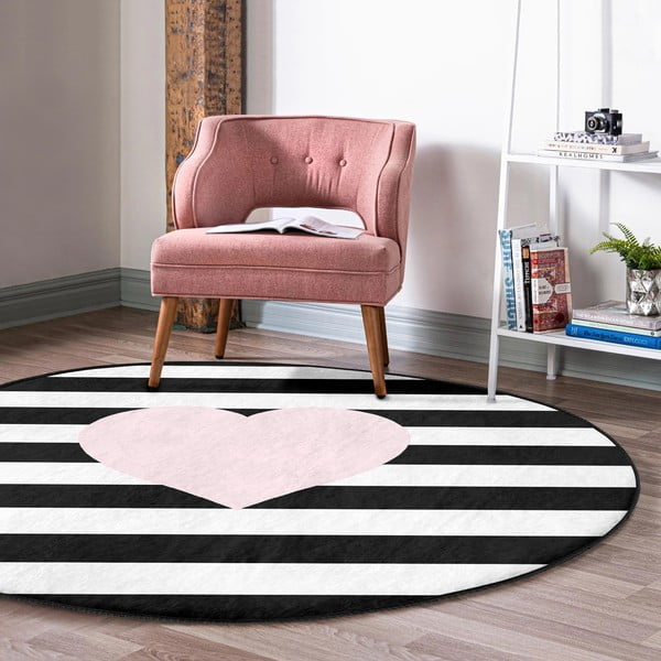 Черно-бял детски килим ø 120 cm Comfort – Mila Home-image-1