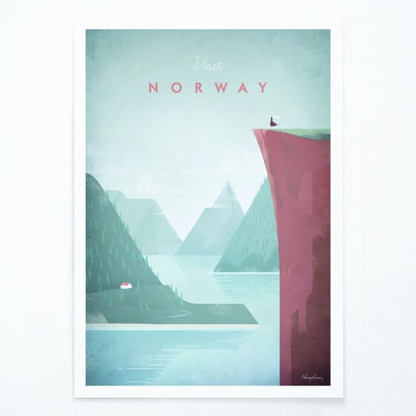 Плакат , 50 x 70 cm Norway - Travelposter