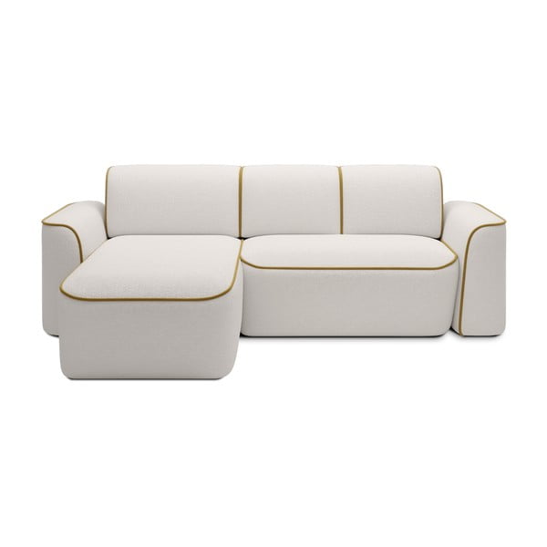 Жълт кремав ъглов диван от букле (ляв ъгъл) Ume – ELTAP