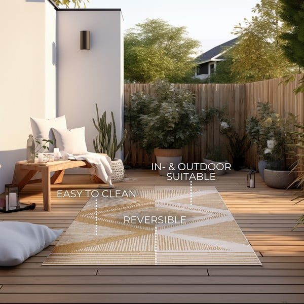 Външен килим в цвят жълта охра и кремаво 200x290 cm Gemini – Elle Decoration-image-4