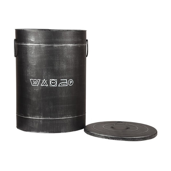 Черна метална кошница за пране , ⌀ 40 cm - LABEL51