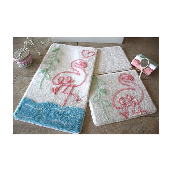Комплект от 3 килимчета за баня Flamingo - Unknown