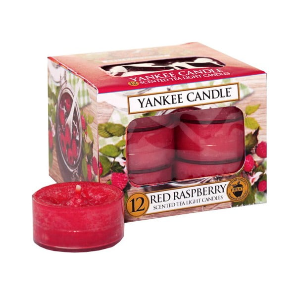 Комплект от 12 ароматни свещи, време на горене 4 ч. Red Raspberry - Yankee Candle