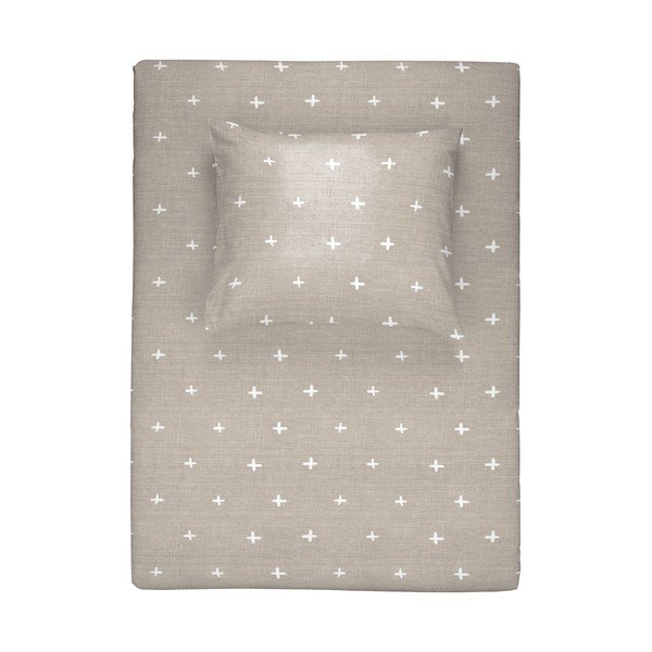 Béžovošedé bavlněné povlečení na dvoulůžko Walra Jentellei, 200 x 220 cm