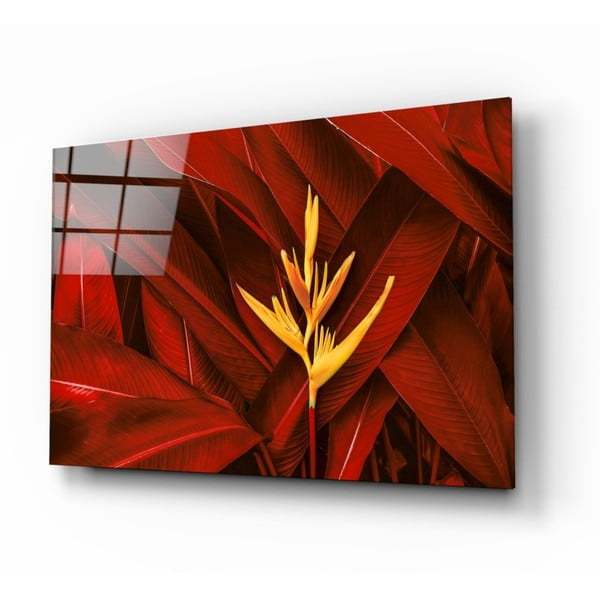 Картина върху стъкло , 72 x 46 cm Red Leaves - Insigne
