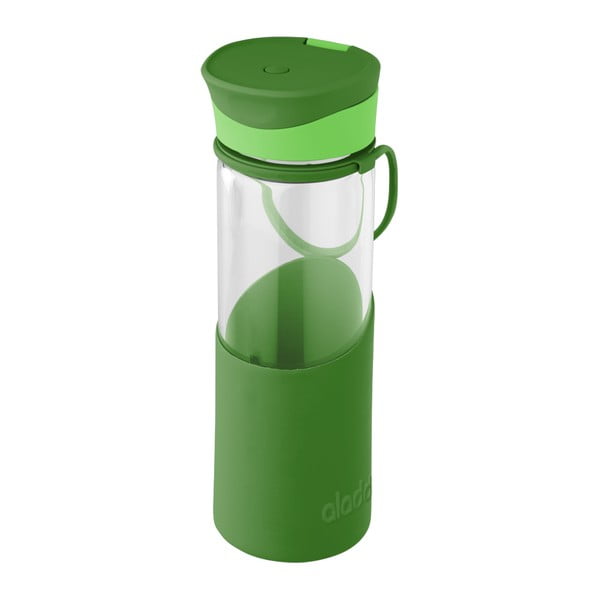 Zelená láhev na vodu se silikonovým pouzdrem Aladdin, 500 ml