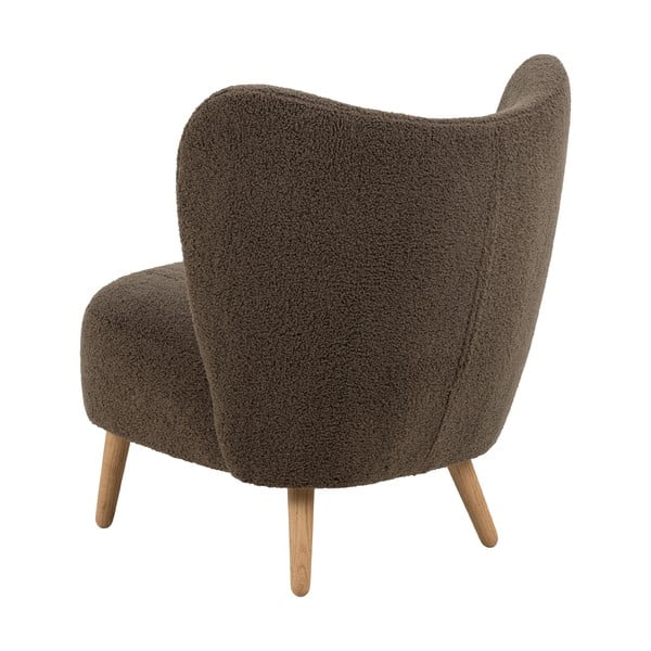 Кафяво кресло от букле Elmont – Actona-image-3