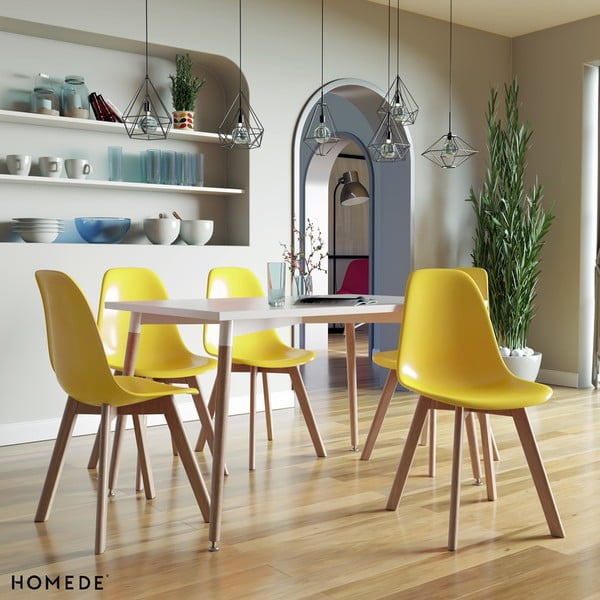 Трапезна маса с бял плот 80x120 cm Elle - Homede-image-4