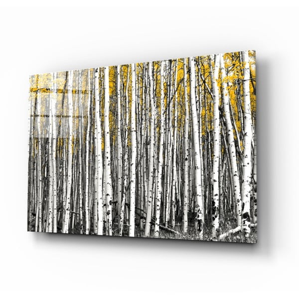 Картина върху стъкло , 110 x 70 cm Yellow Forest - Insigne