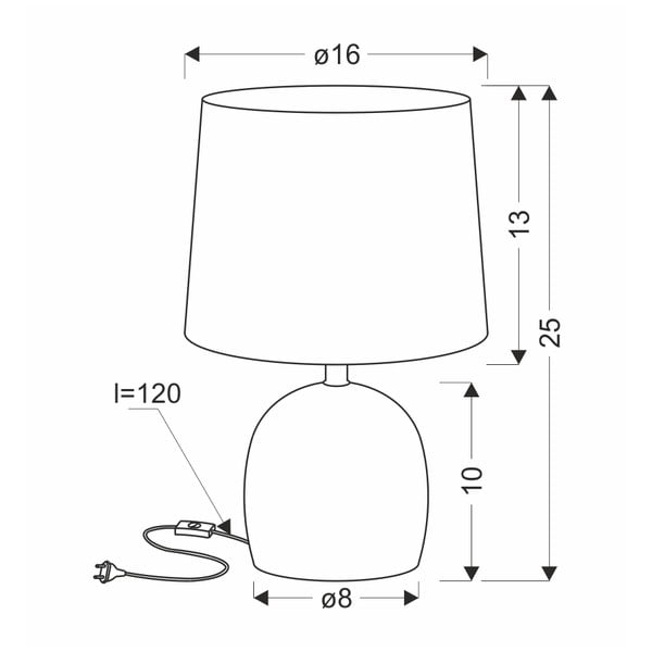Светлосива настолна лампа с текстилен абажур (височина 25 cm) Adelina - Candellux Lighting-image-2