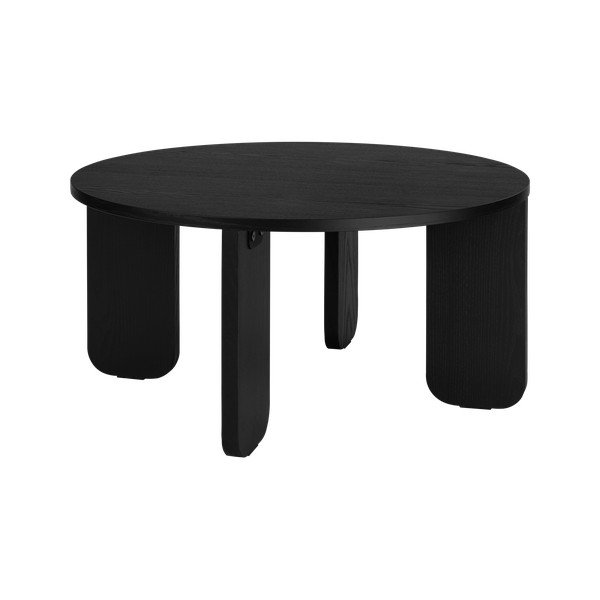 Черна кръгла масичка за кафе с дъбов плот ø 75 cm Kuvu – noo.ma