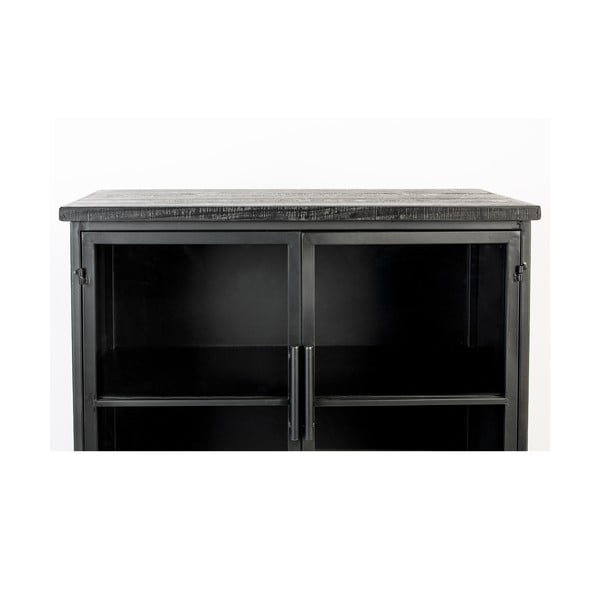 Черна метална витрина 35x133 cm Ferre - White Label-image-1