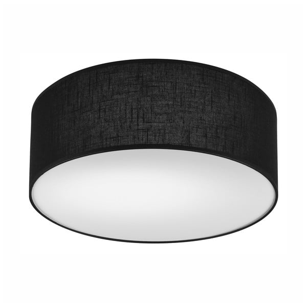 Черна лампа за таван с текстилен абажур ø 35 cm Vivian - LAMKUR