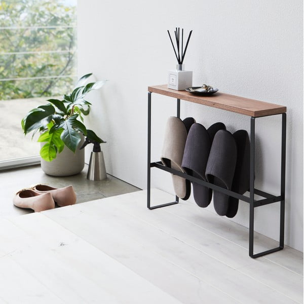 Метална поставка за чехли в черно-природен цвят Tower - YAMAZAKI-image-3