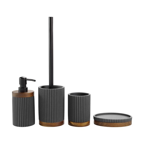 Антрацитна чаша за четки за зъби от полирезин Niagara – douceur d'intérieur-image-2